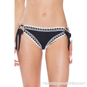 Becca by Rebecca Virtue Women's Catalina Loop Tie Side Hipster Bikini Bottom Black B07GH1V97V